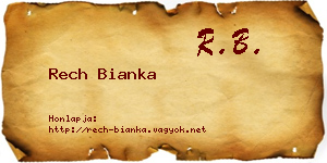 Rech Bianka névjegykártya